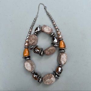 Chunky necklace & bracelet set